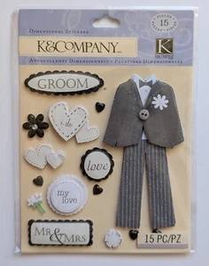 Handsome Groom Wedding Scrapbooking Stickers by K&Company - Picture 1 of 3