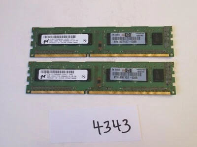Micron 2x2Gb=4Gb PC3-10600 1333Mhz DDR3 Desktop Memory RAM (4343) - Image 1 of 2