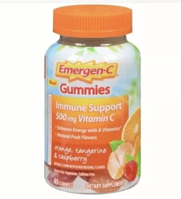 45 Gomitas Emergen-C Naranja Mandarina Frambuesa Sup Inmune Vitamina C B ZINC 1/24 Foto 1 de 4