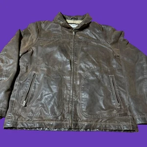 Columbia Heavyweight Mens Size Large Zip Up Brown Bomber Jacket Coat Classic - Picture 1 of 10
