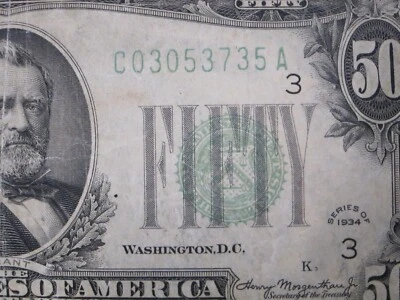 1934 $50 FRN #C03053735A - Image 1 of 4