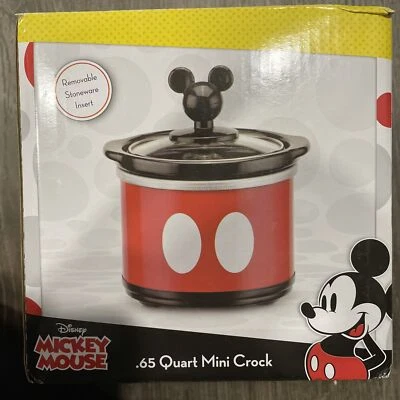 Disney Mickey Mouse .65 Quart Mini Crock Pot with Removable Stoneware Red Black - Image 1 of 4