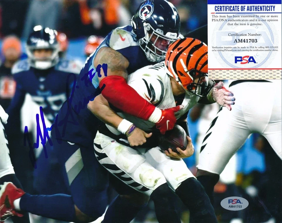 Jeffrey Simmons Signed Autographed Tennessee Titans 8x10 Photo PSA/DNA COA - Image 1 of 1