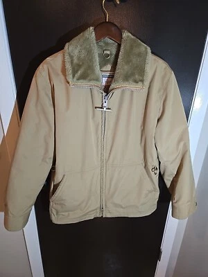 VTG Mighty Mac Jacket Coat 40 Beige Out O' Gloucester Tan Sherpa Faux Fur - Image 1 of 4