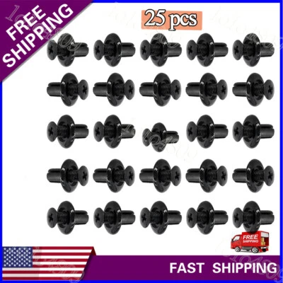 25pcs 8mm Fender Liner Bumper Cover Engine Splash Shield Retainer Clip Fastener Foto 1 de 4