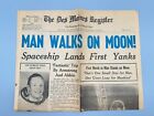 Vintage MAN WALKS on MOON July 21 1969 Des Moines Register Newspaper