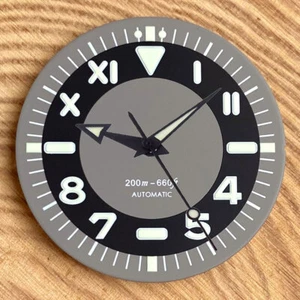 New 31mm White/Black Sterile Dial Fit Auto NH35 ETA2824 hands dial  Watch Parts - Picture 1 of 14