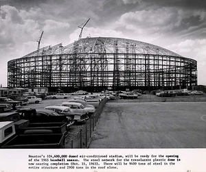 HOUSTON ASTRODOME (construction) POSTER 24 X 36 Inches Nostalgia ASTROWORLD - Picture 1 of 1