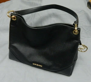 Michael Kors Leather purse Nicole Black Large Shoulder ret: $398 NEW Unused mint - Picture 1 of 10