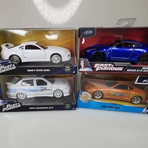 Jada Release Fast & Furious Lot Of 4 BRIAN'S SUPRA / NISSAN GT-R [R35]/ JETTA /  - Picture 1 of 12