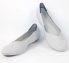 Rothy's Salt Honeycomb White Round Toe Size W 10.5 Flat Slip On Ballet Shoes EXC