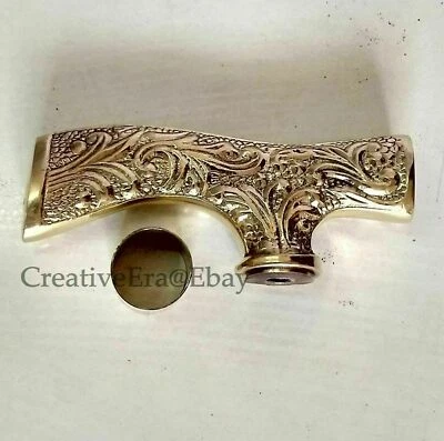 Cabeza de latón victoriana para bastón solo mango de latón elegante estilo bastón regalo Foto 1 de 2