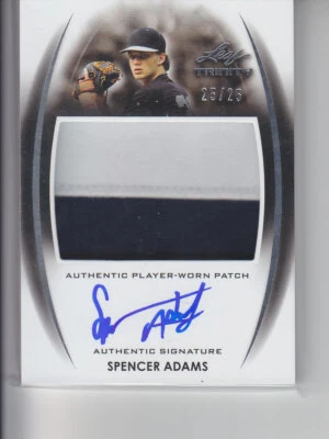 2014 Leaf Trinity Spencer Adams Silver Patch Auto 25/25 White Sox  - Image 1 of 2