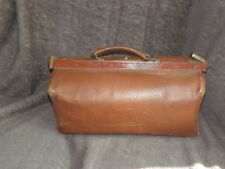 vintage Genuine Leather Doctor's Medical Bag Satchel Antique BROWN old Large 17