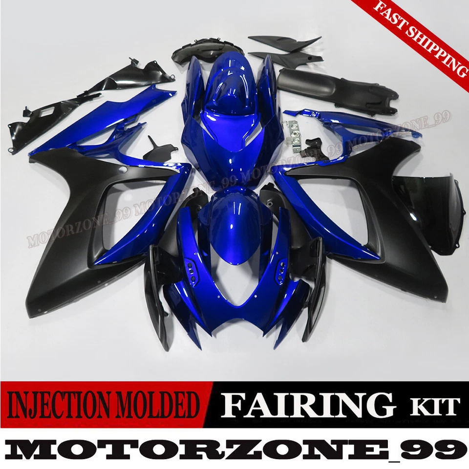 Blue & Black Fairing Kit for Suzuki GSXR600/750 2006 2007 ABS Injection Bodywork - Image 1 of 4