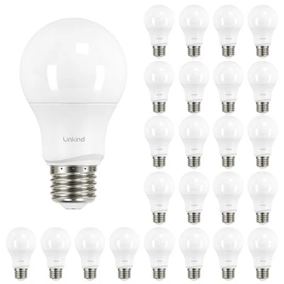 Linkind A19 LED Bulbs Dimmable 60W Equivalent 9.5W 840lm 5000K Daylight E26 24pk - Image 1 of 4