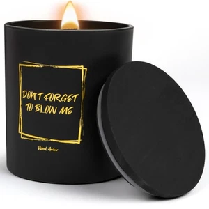 Luxury Funny Candles for Men Or Women - Wood Amber, 10oz - Wooden Wick Candle... - Picture 1 of 6