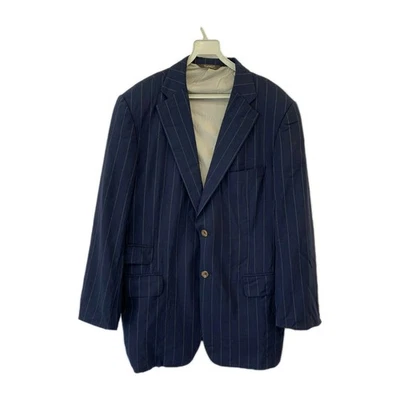 Paul Stuart Men’s Pinstripe Wool Cashmere Blazer SR Edward IV Navy 39R #Z50 - Image 1 of 4