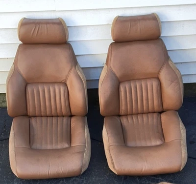 1990 Pontiac Turbo Grand Prix McLaren  - REAR BUCKET  SEATS -TAN LEATHER - Изображение 1 из 4