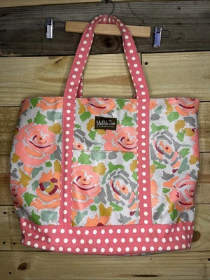 Bolso de Playa de Lona MATILDA JANE Rosa Azul Estampado Floral Foto 1 de 4