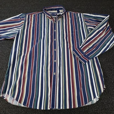 Camisa De Colección Mark Alexander Para Hombre Extra Grande Multicolor Rayas Con Botones Años 90 Foto 1 de 4
