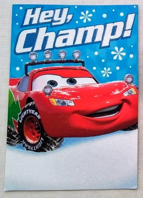 Tarjeta de felicitación de NAVIDAD Disney Pixar CARS Lightning McQueen Foto 1 de 3