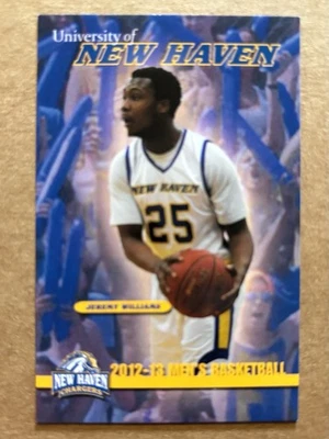 2012-13 New Haven Chargers Men’s Basketball Pocket Schedule-Jeremy Williams - Image 1 of 3