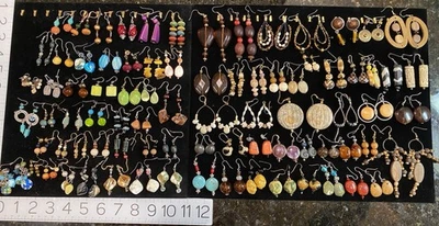 Lote De 80 Pares De Pendientes De Usado Joyería Artesanal Playa Concha Vidrio Natural Foto 1 de 4