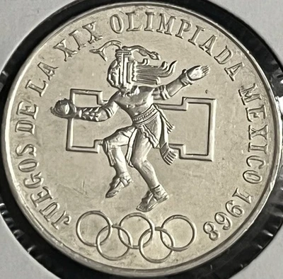 Olimpiada de México 1968 25 pesos de plata BU Mint Luster Foto 1 de 2