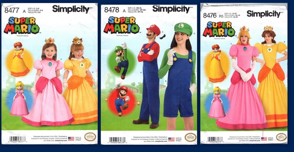 OOP Simplicity Super Mario Costume Sewing Pattern  Size You Choose - Image 1 of 1