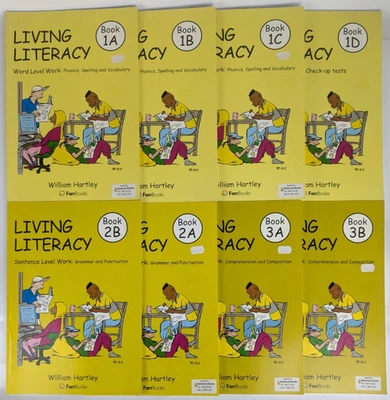 Living Literacy x 8 Phonics Spelling English Comprehension Home Schooling Books - Image 1 of 4