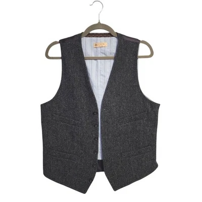 Chaleco J.CREW Luna Lana Espiga Gris Chaleco A Medida Para Hombre Academia S Y2K Foto 1 de 4