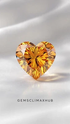 💎✨2 Ct Top Quality Lab-Grown Diamond | Heart Cut Orange Color | VVS1 Clarity - Image 1 of 4