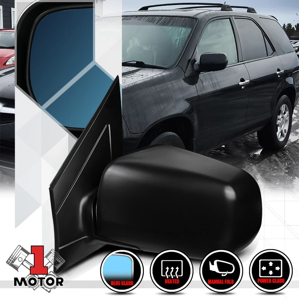 [Izquierda] Espejo retrovisor de vidrio azul plegable + eléctrico del lado del conductor para 02-06 Acura MDX Foto 1 de 4