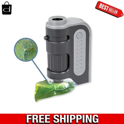 Microscopio portátil de mano con luz LED - Perfecto para estudiantes y adultos Foto 1 de 4