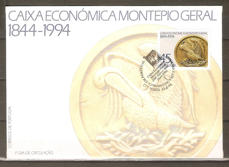 Portugal FDC (1994) First Savings Bank in Portugal 150th Anniversary - Image 1 of 1