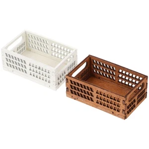  2 piezas mini cesta de casa cestas miniatura muebles pequeño almacenamiento - Imagen 1 de 12