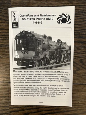 3rd rail Brass 0 Scale SP AM2 Cab Forward 4-6-6-2  #3902. 3 Rail. NIB Mint!Rare! - Image 1 of 4