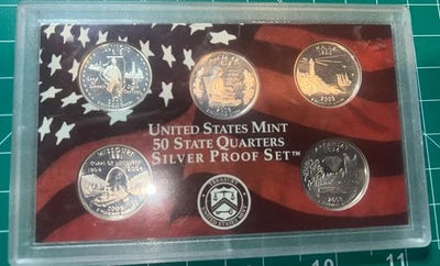 2003 US MINT SILVER QUARTER PROOF SET 5 Quarters 90% .90 No Box Coins Bullion - Image 1 of 4