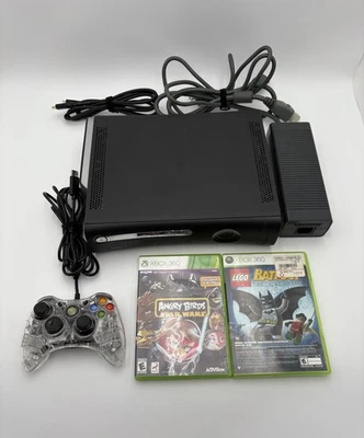 Microsoft Xbox 360 Elite 120GB 2 Games Cords Glow Controller Black Home Console - Image 1 of 4