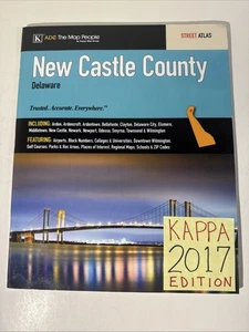 New Castle County Delaware Street Atlas 2017 Kappa ADC Guide Wilmington DE Map - Imagen 1 de 16