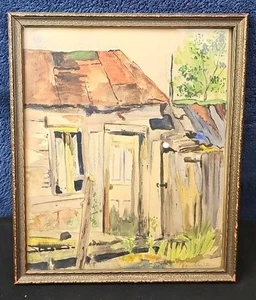 Original Mid Century Watercolor "THORTON'S OLD BOAT HOUSE" Torch River Signed 45 - Picture 1 of 15