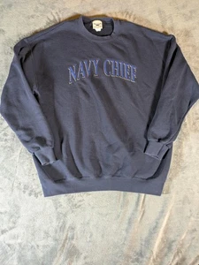 Vintage Oarsman Sweater Mens Extra Large Navy Crewneck Pullover Navy Chief - Picture 1 of 11