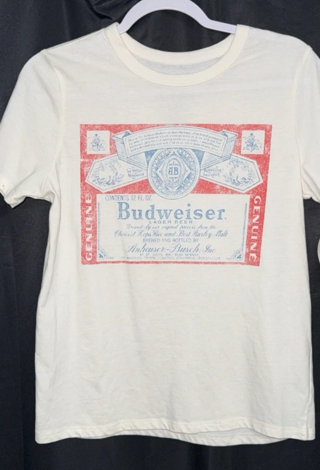 Camiseta para mujer Budweiser BEER talla pequeña PRE-USADA Foto 1 de 1