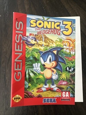 Sega Genesis Cover Art Only Sonic The Hedgehog 3  - Image 1 of 4