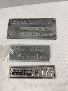 Type Plate Alfa Romeo ID Plate Pre-War C Type S74 - Foto 1 di 4
