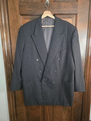 Blazer Oxxford Doble Pecho Carbón Dorado Rayas 48 Foto 1 de 4