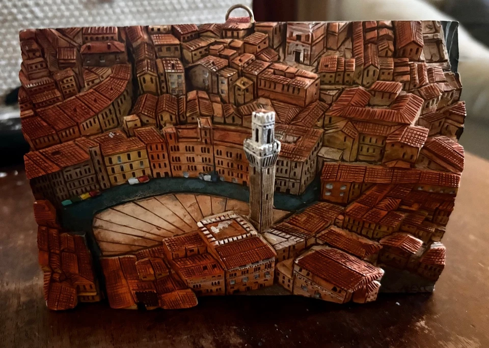 MASTER SCULPTURE FROM ITALY BY "ALEX T” STONE CARVED CITY OF MILANO 6”x4” PLAQUE - Image 1 of 4