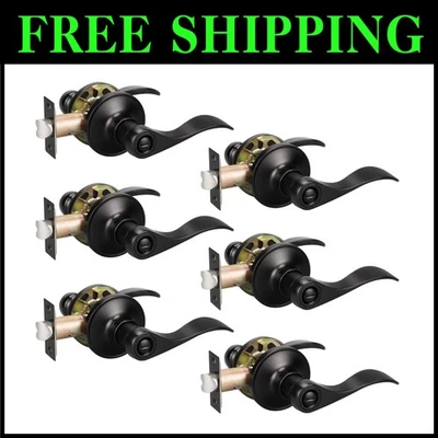 Manija de puerta con bloqueo interior negro mate Foto 1 de 4