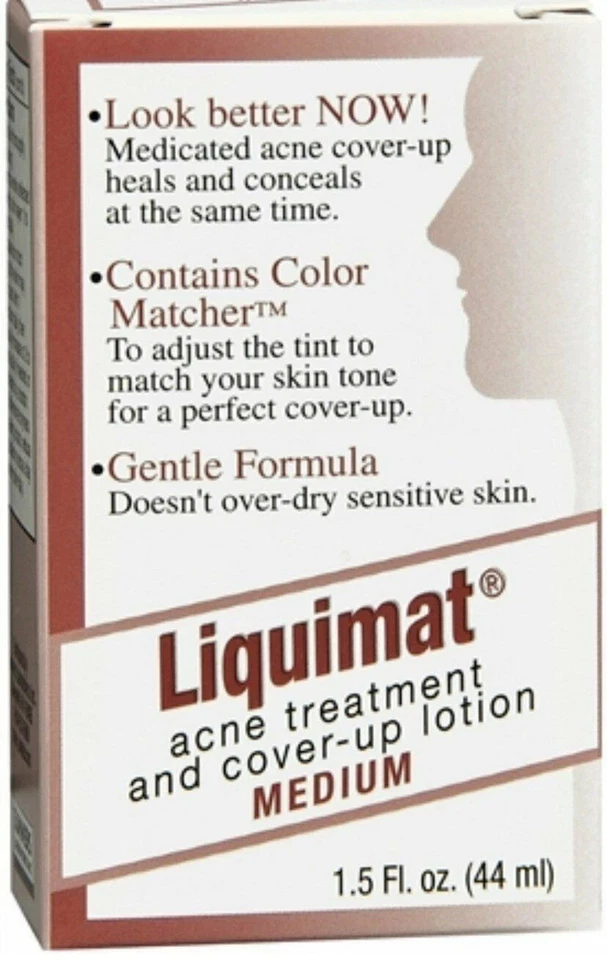 Loción para tratamiento y encubrimiento del acné Summers Liquimat sin aceite mediana 1,5 oz paquete de 2 Foto 1 de 1